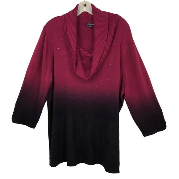 Women’s Plus Size Ombré Turtleneck Sweater w/Small Stones Scattered SZ 2X - Picture 1 of 7